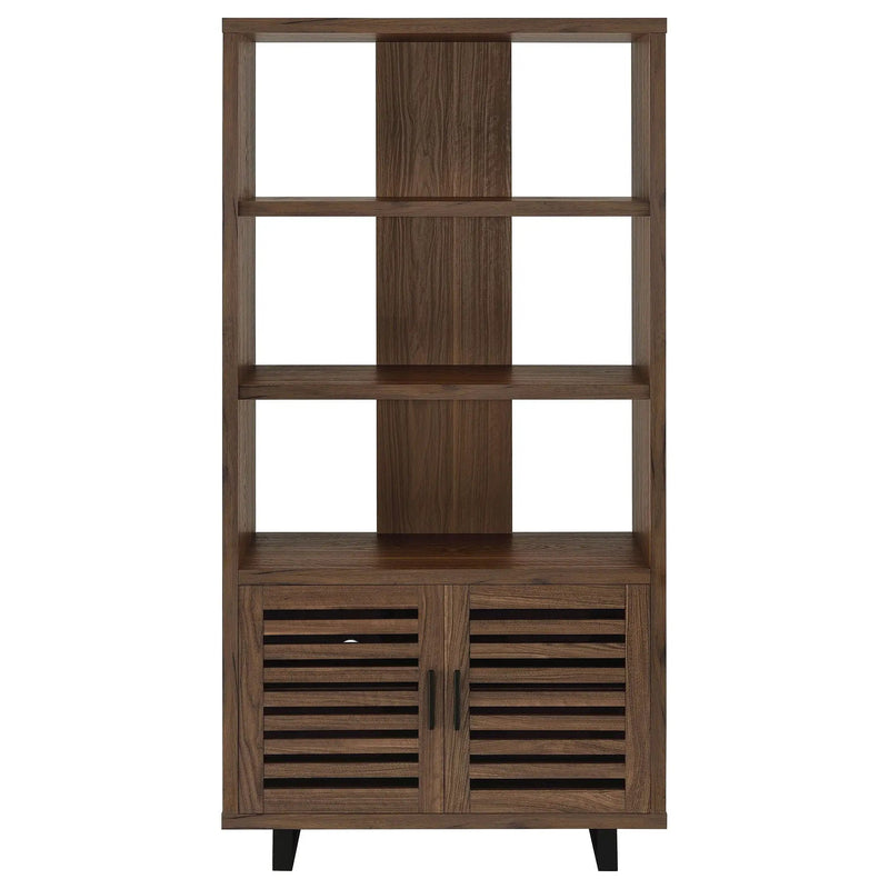 Rodger - 3 Shelf Cabinet Bookcase - Walnut
