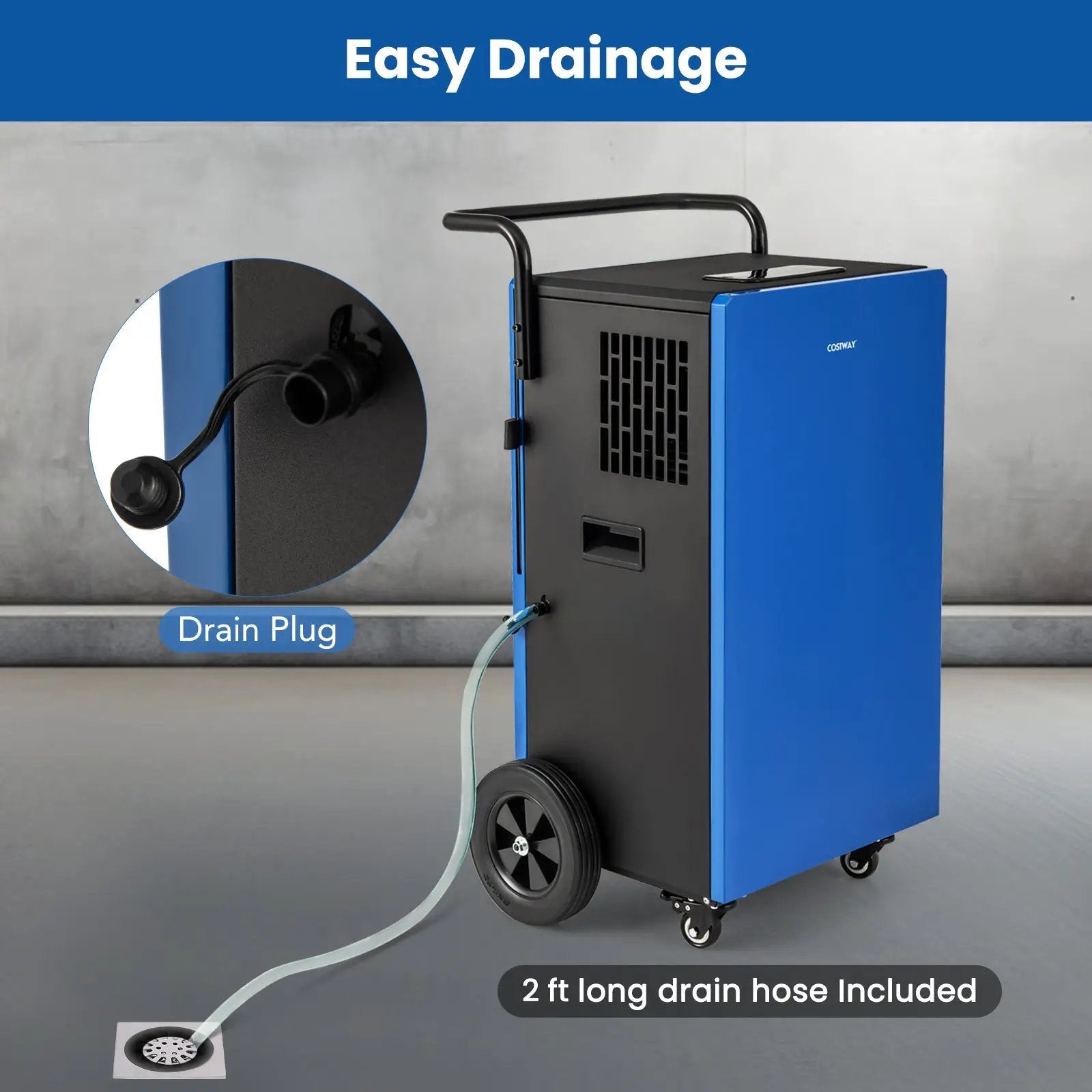 215 Pints 8000 Sq.Ft Commercial Dehumidifier For Home and Basement with 24H Timer-Blue by DirectDeals