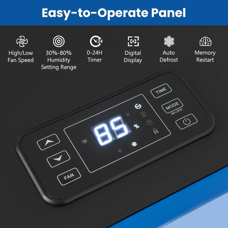 215 Pints 8000 Sq.Ft Commercial Dehumidifier For Home and Basement with 24H Timer-Blue by DirectDeals