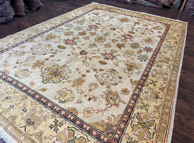Turkish Oushak Rug 9x12, Oat Color, Wool Carpet by Jewel Rugs