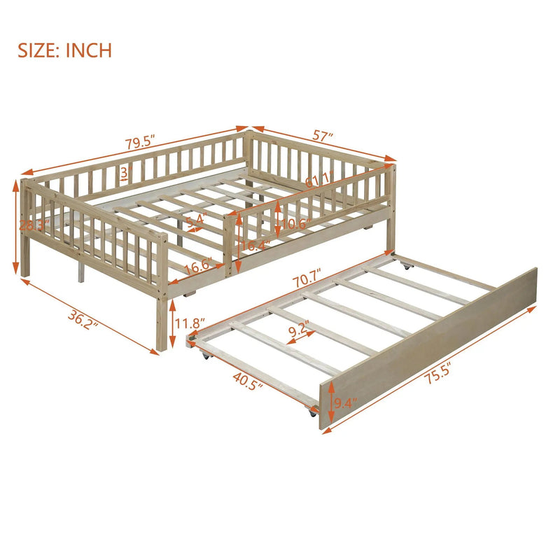 Multi Functional Wooden Daybed Bed by Unique Piece Furniture