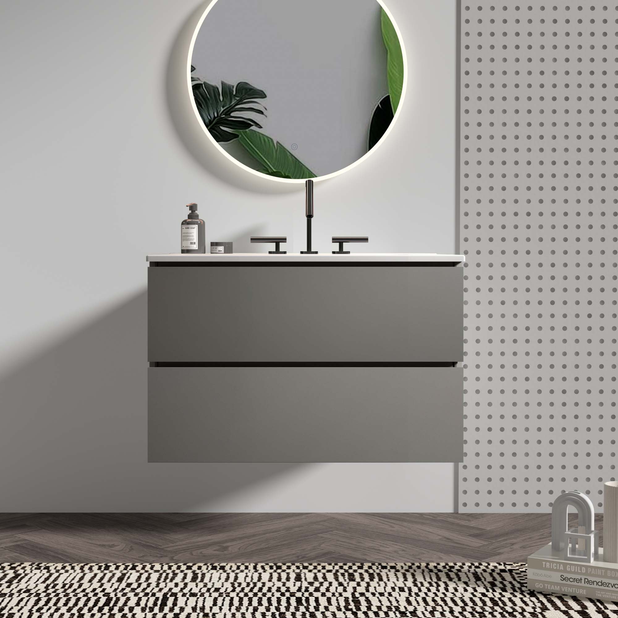TIA 30" Wall Mount Space Grey Bathroom Vanity by HouseOfZazla
