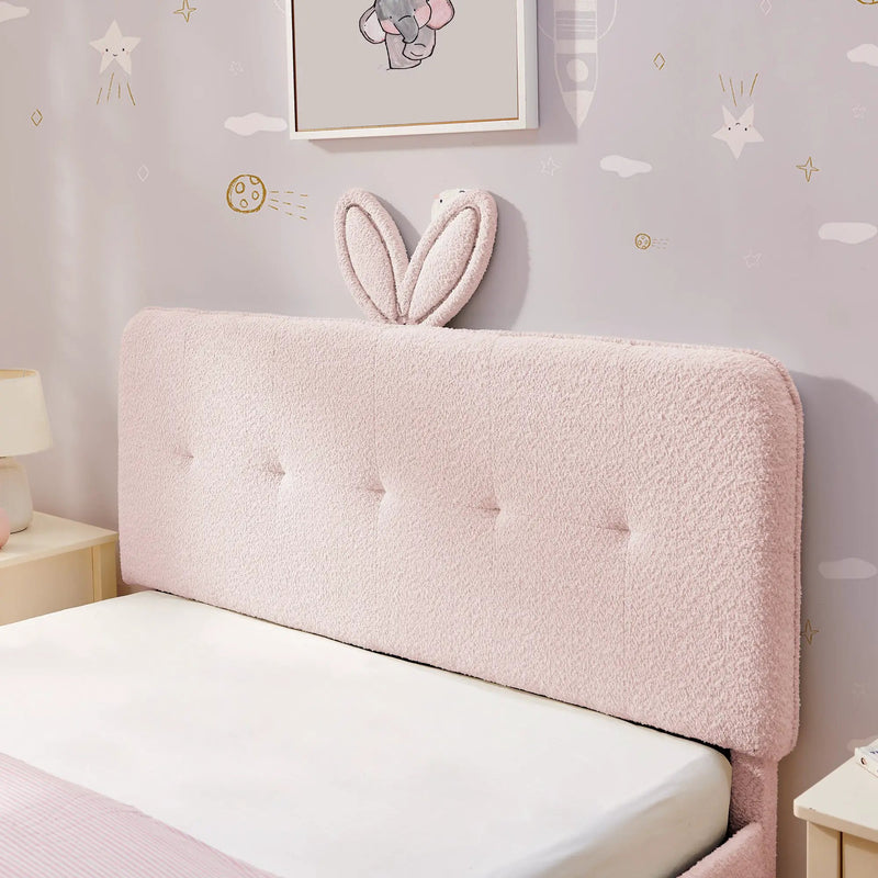Full Size Kids Upholstered Bed with Oversized Rabbit Ear Headboard by HouseOfZazla