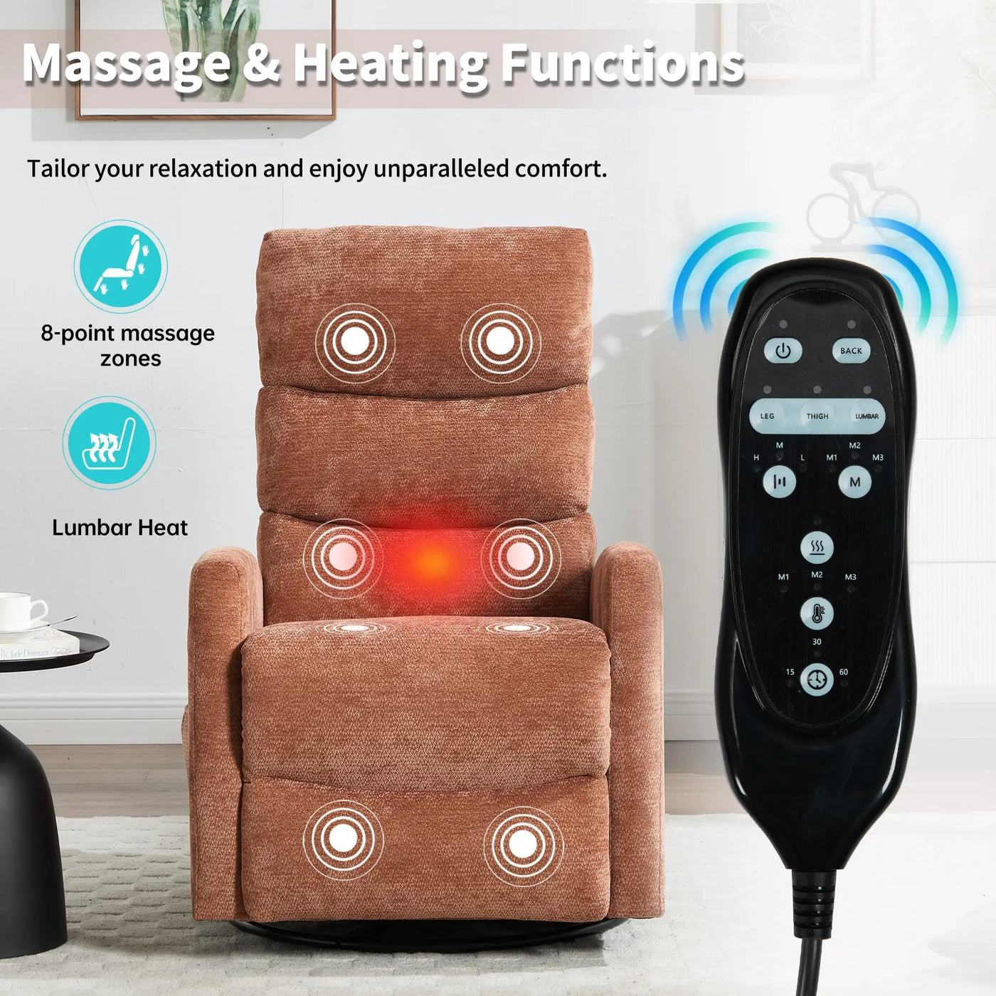 Heat Massage Manual Recliner Chair by HouseOfZazla