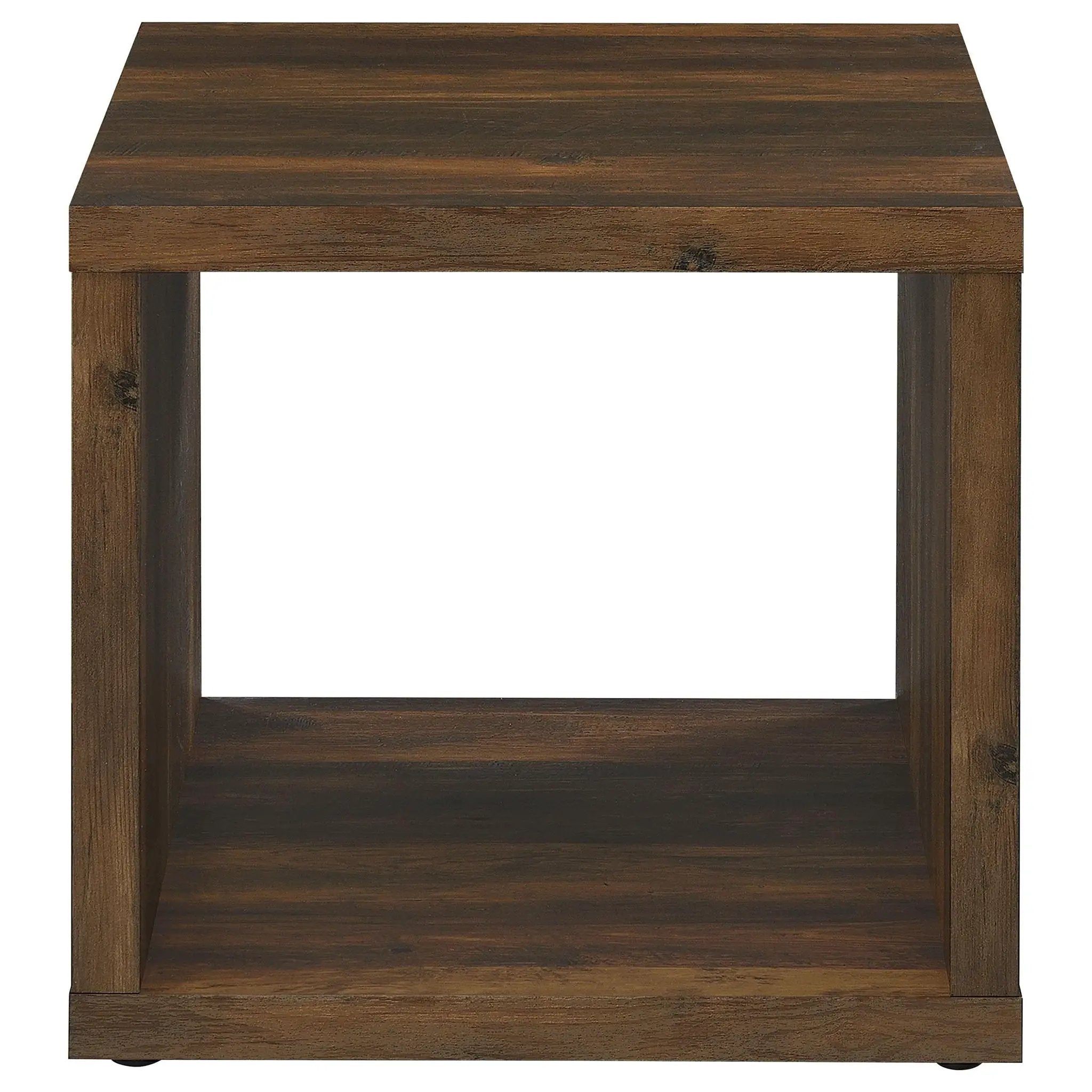 Frisco Square Engineered Wood Side End Table Dark Pine by Unique Piece Furniture