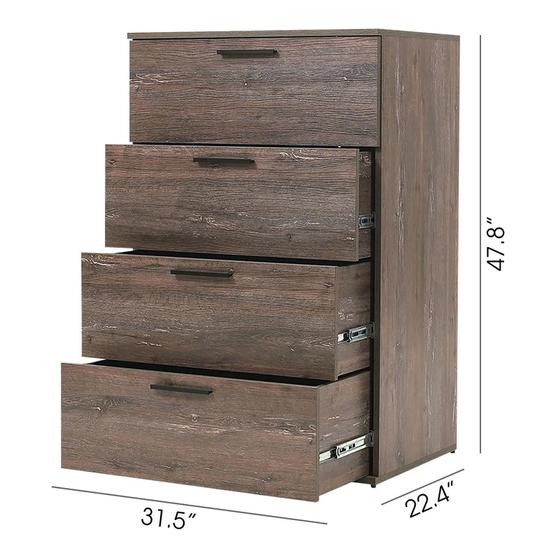 Oliver - Farmhouse Jumbo Chest With 4 Drawer Storage by HouseOfZazla