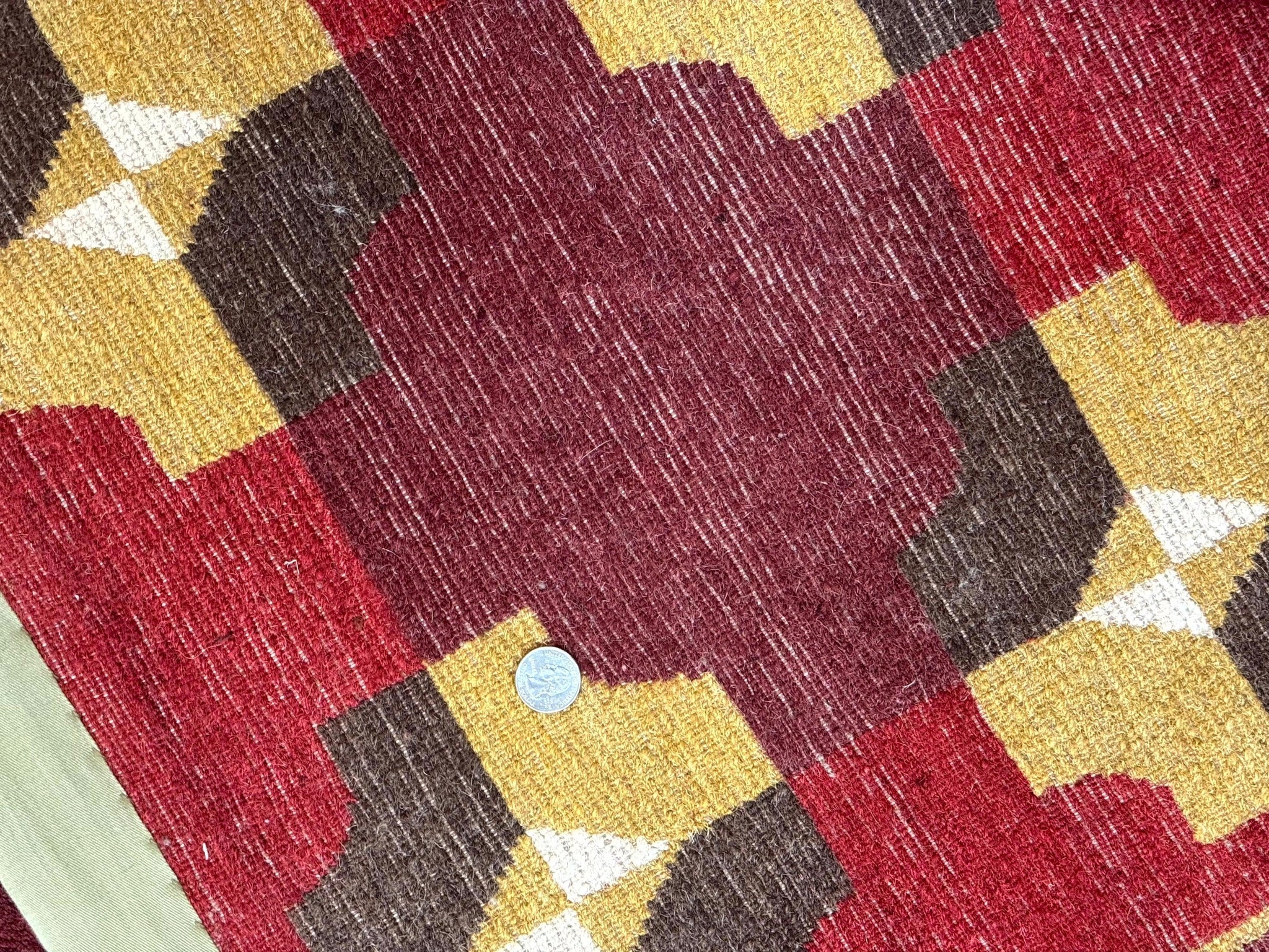 Modern Tibetan Rug 5 x 6.8, Wool, Red, Allover Pattern, Nepali Rug, Abstract Rug, Handmade Area Rug by Jewel Rugs
