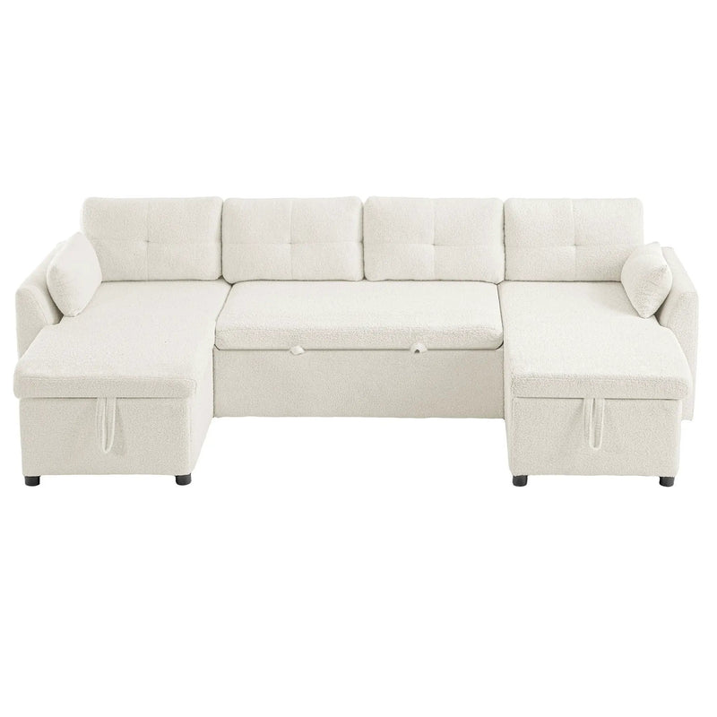 U-Shaped Sectional Sofa Bed With Storage And USB Ports by Unique Piece Furniture