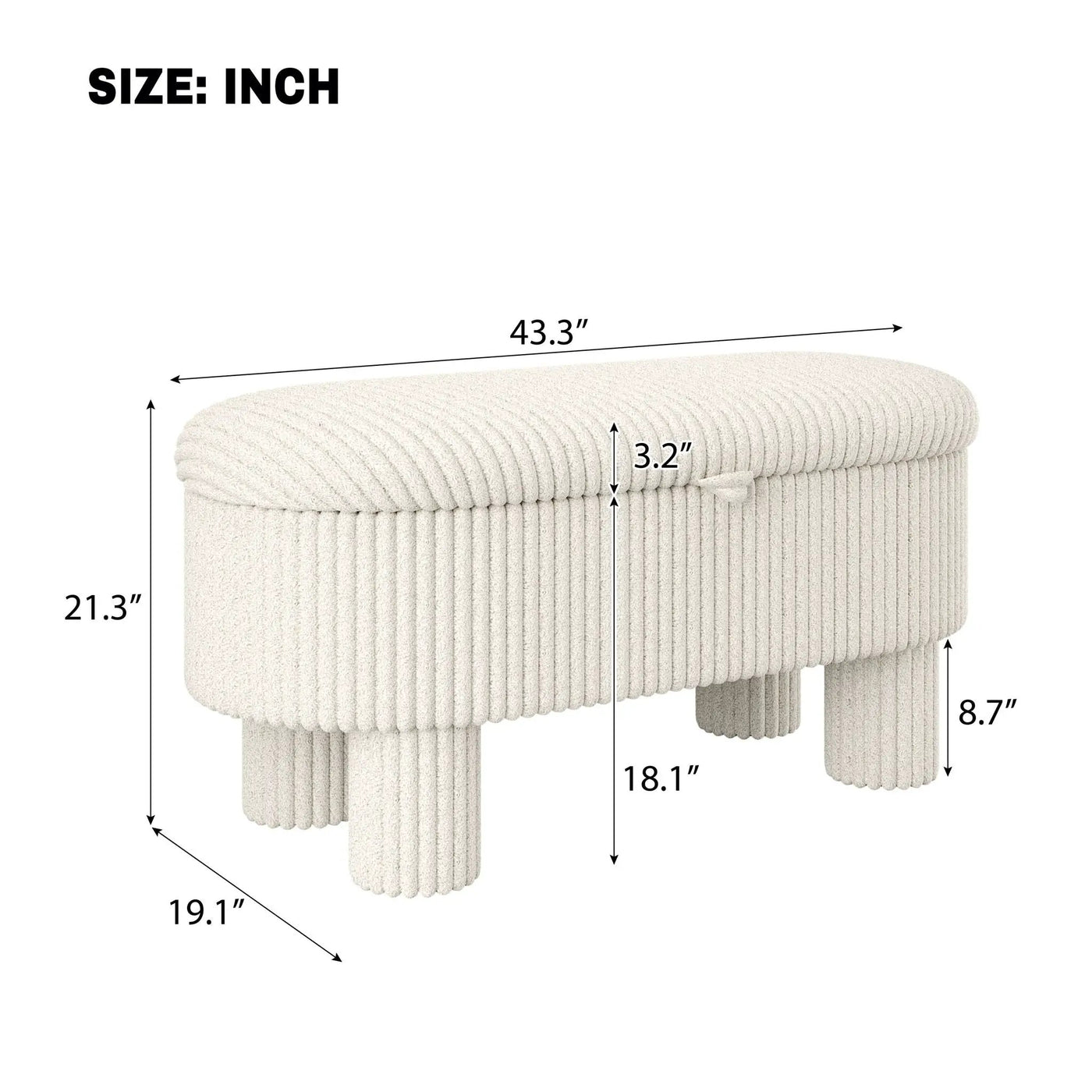 Storage Ottoman Upholstered Bench With Lift-Top Storage by HouseOfZazla
