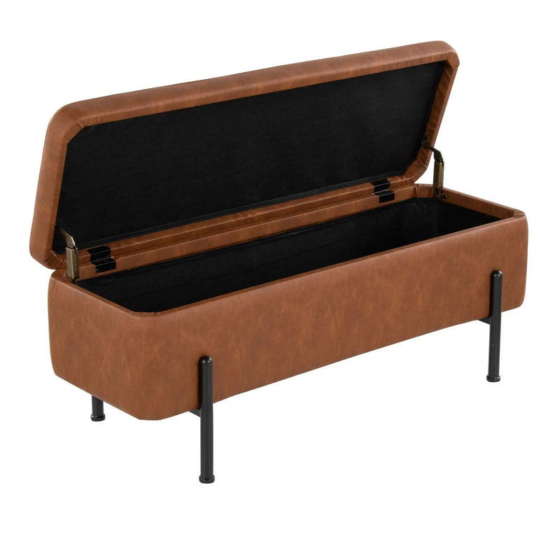 Daniella - Contemporary Storage Bench - Black / Camel by HouseOfZazla