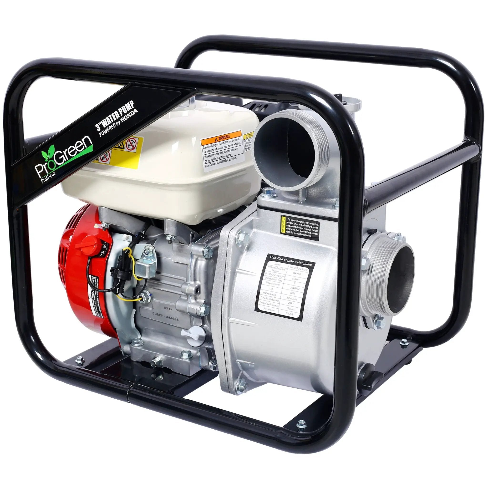 Honda - Gx160 Engine Water Pump 3" 264Gpm With 3In Npt Coupler - Black / Red by HouseOfZazla