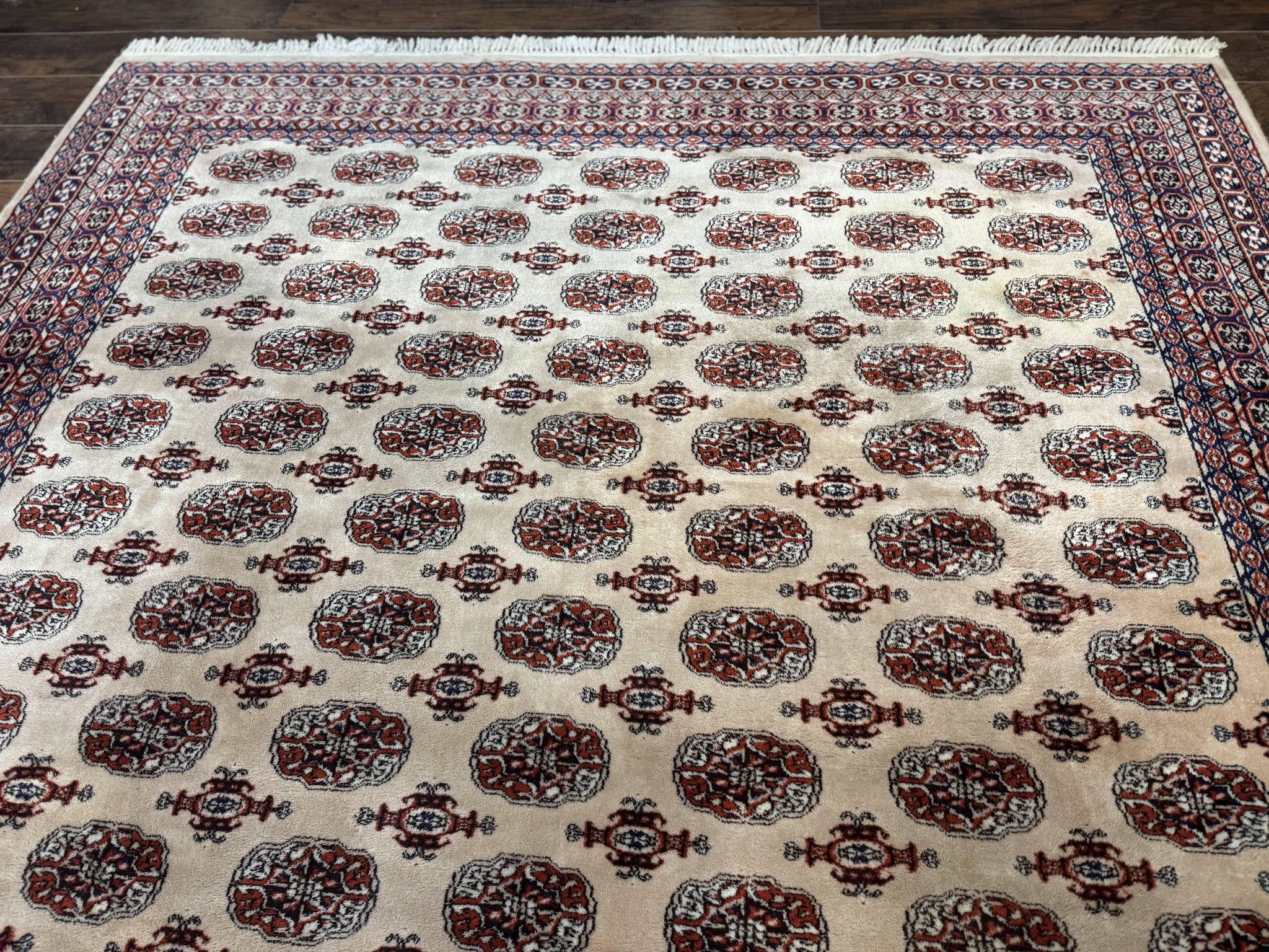 Karastan Rug 8.2 x 11.6 Beige Bokhara, Wool Pile, Vintage Discontinued Karastan Area Rug, Belgium Power Loomed Rug by Jewel Rugs