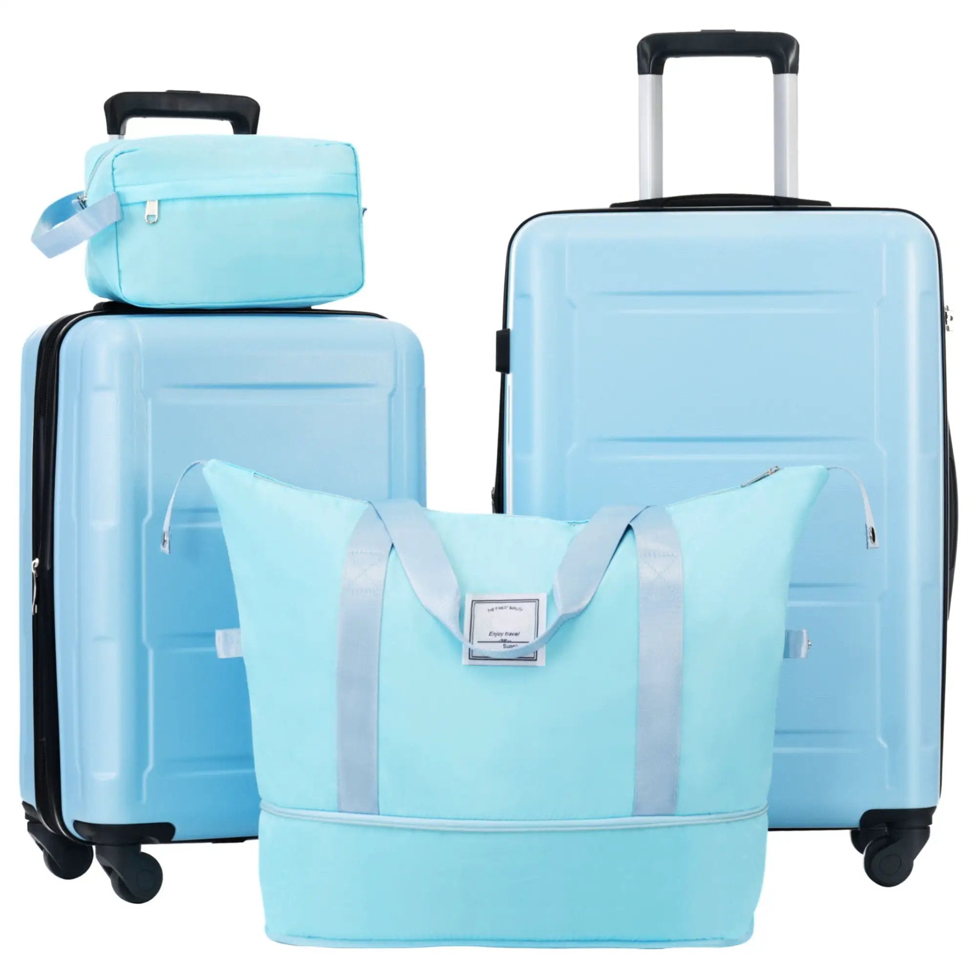 2 Piece Luggage Set With Bags Expanable Spinner Wheels ABS Lightweight Suitcase With Tsa Lock 20" / 24" by HouseOfZazla