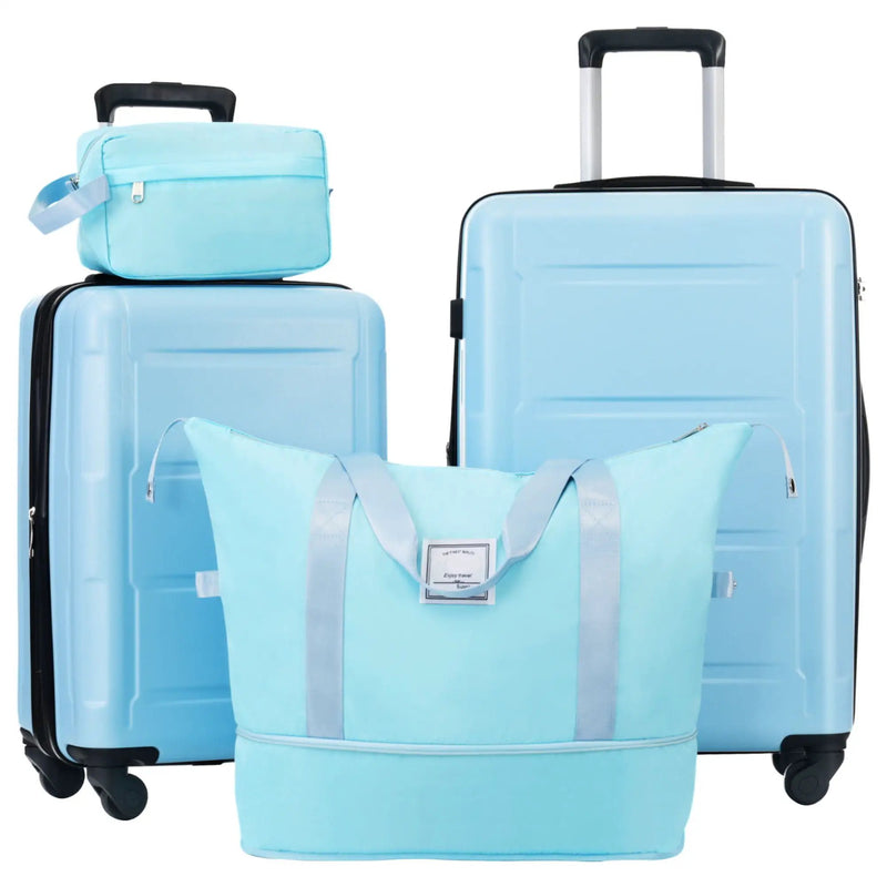 2 Piece Luggage Set With Bags Expanable Spinner Wheels ABS Lightweight Suitcase With Tsa Lock 20" / 24" by HouseOfZazla