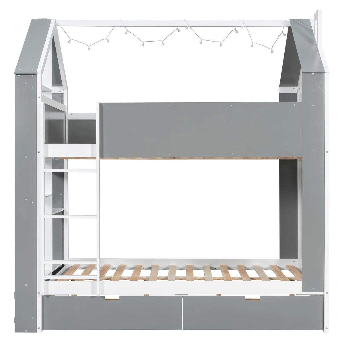 Full Size Bunk Bed with Storage Drawers & Shelves by HouseOfZazla