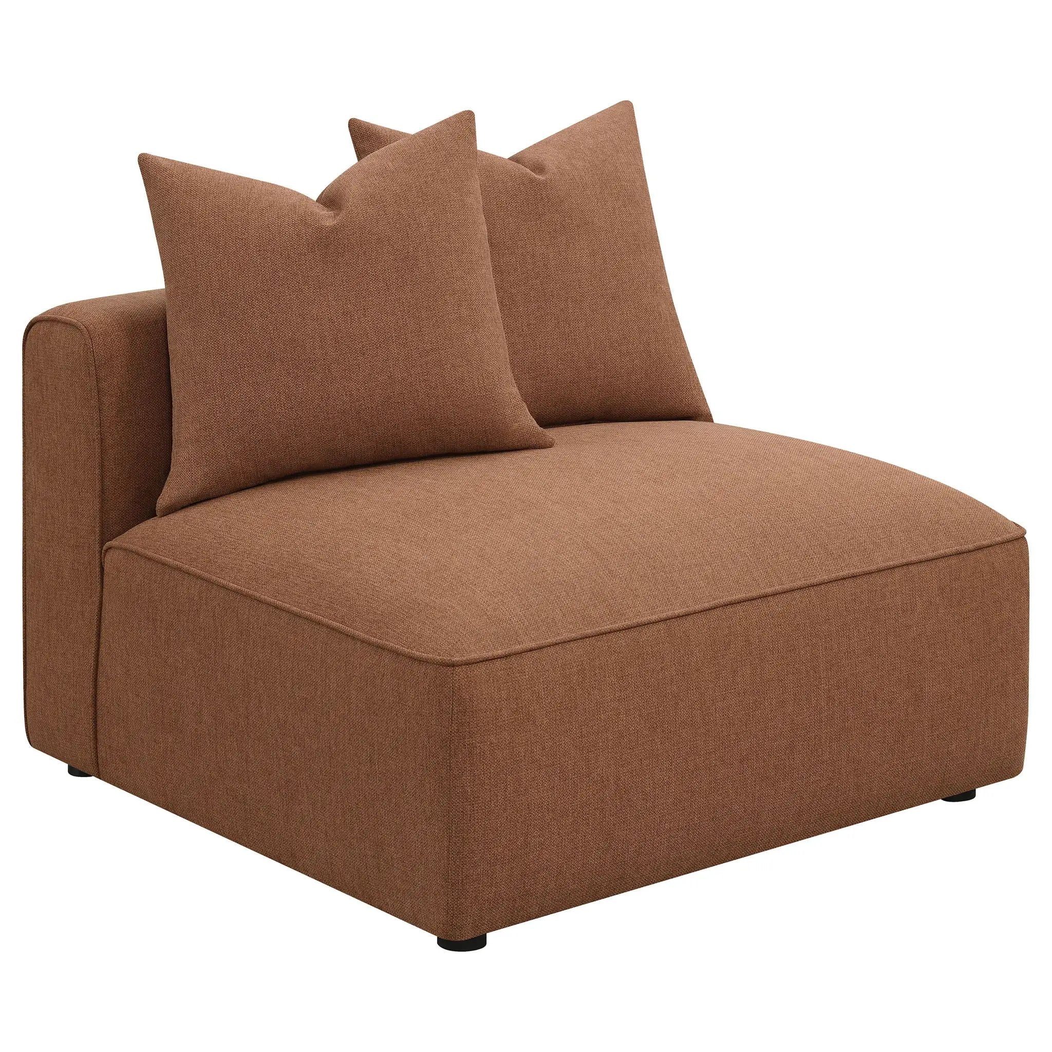 Colleen - Armless Chair With Pillows - Terracotta by HouseOfZazla