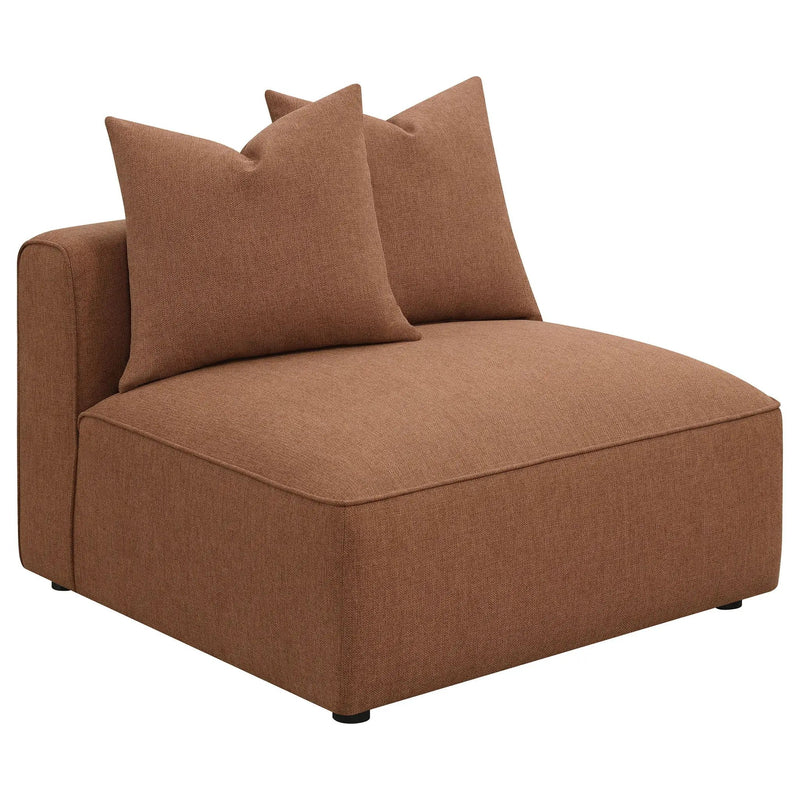 Colleen - Armless Chair With Pillows - Terracotta by HouseOfZazla