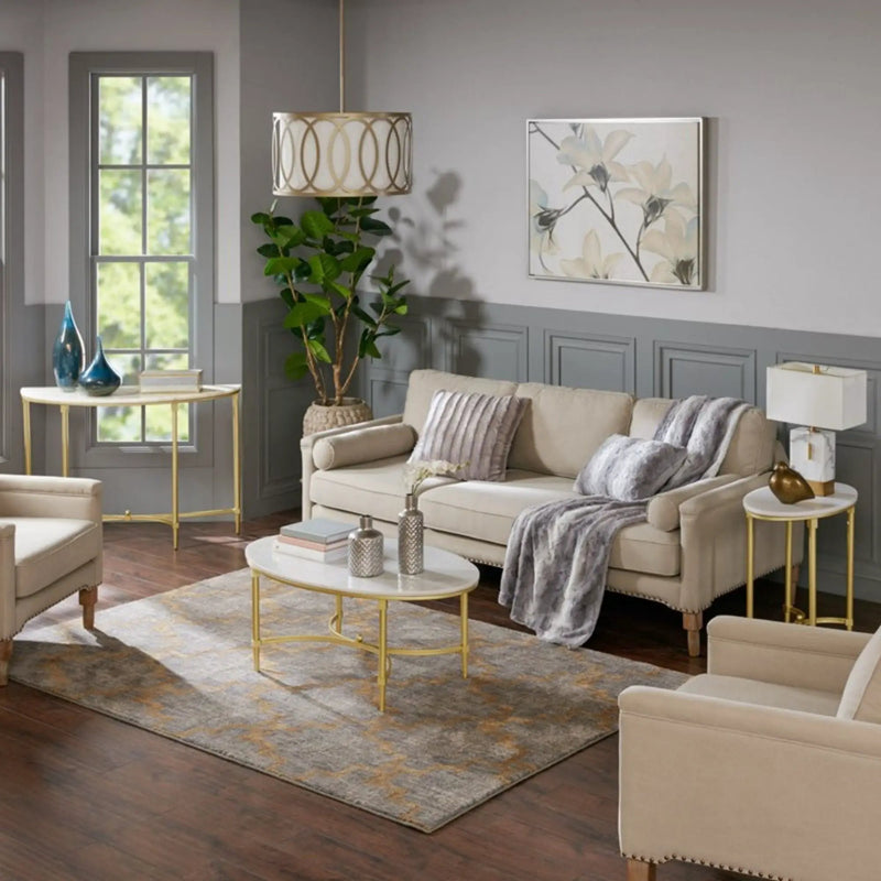 Bordeaux - Console Table - White / Gold by Unique Piece Furniture
