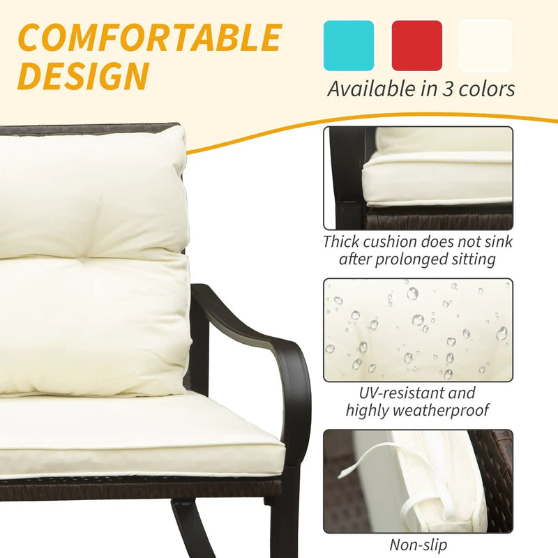 Metal 2 - Person Outdoor Patio Rocking Seating Group with Cushions by HouseOfZazla