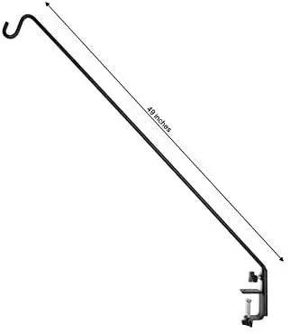 Ashman Deck Hook (2 Pack, 49-Inch Deck Hook), Double Forged Solid Metal Single Piece Rod, Ideal for Bird Feeders, Plant Hangers, Coconut Shell Hanging Baskets, and Lanterns. by GreenHaven Gardens