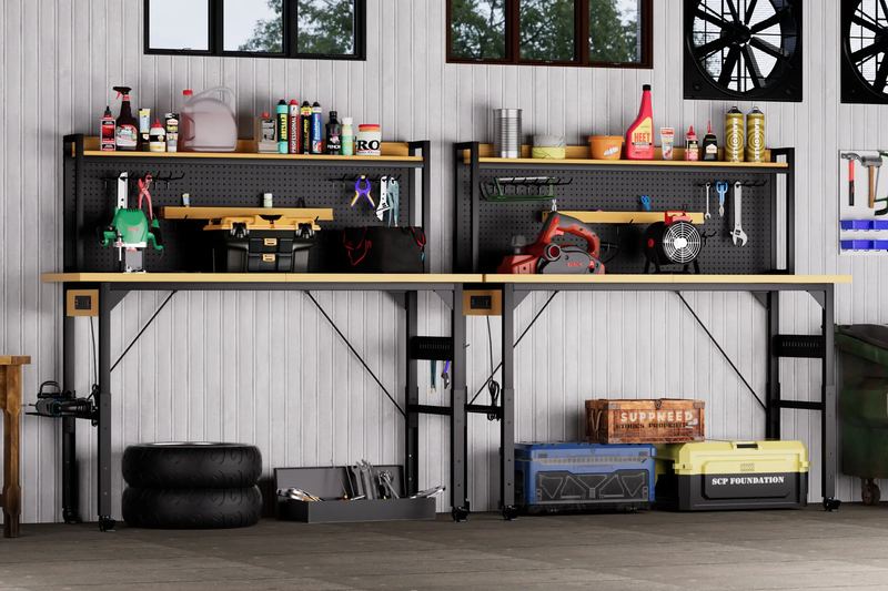 71" Adjustable Workbench with Pegboard by HouseOfZazla