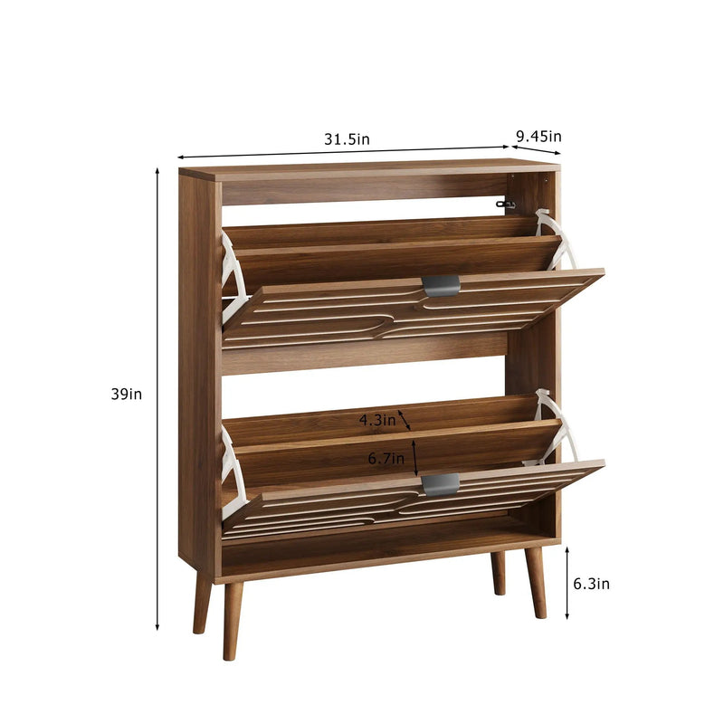 Medieval - Independent Shoe Cabinet With 2 Flip Drawers by Unique Piece Furniture