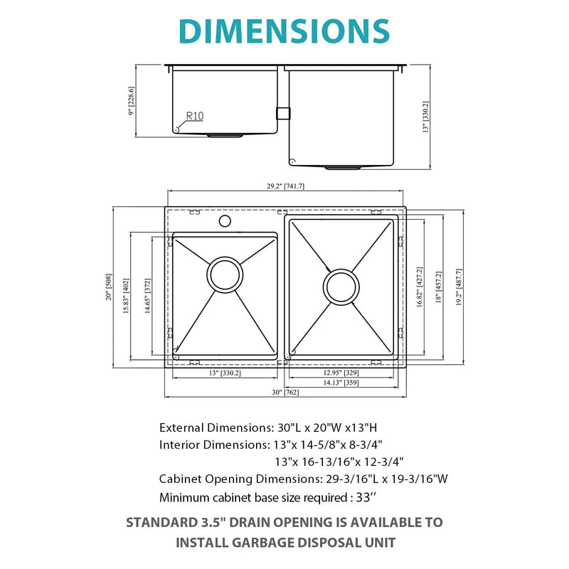 Outdoor Double Bowl Drop In Sink With Workstation - Brushed Nickel by HouseOfZazla