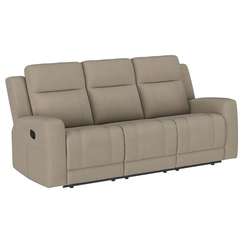 Brentwood 3-piece Upholstered Reclining Sofa Set Taupe by Unique Piece Furniture