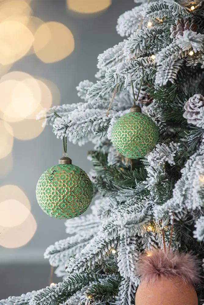 Christmas Ball Ornaments, Glass Decorative Hanging Ball Christmas Tree Ornaments For Holiday Party Decorations by Unique Piece Furniture