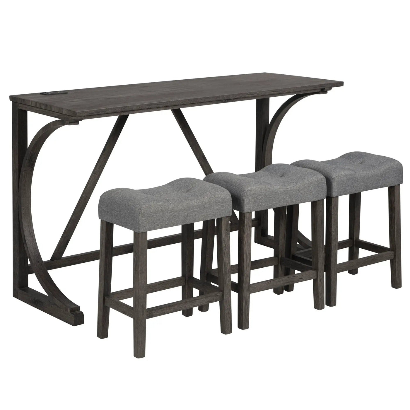 Bar Table Set With 3 Padded Stools by Unique Piece Furniture