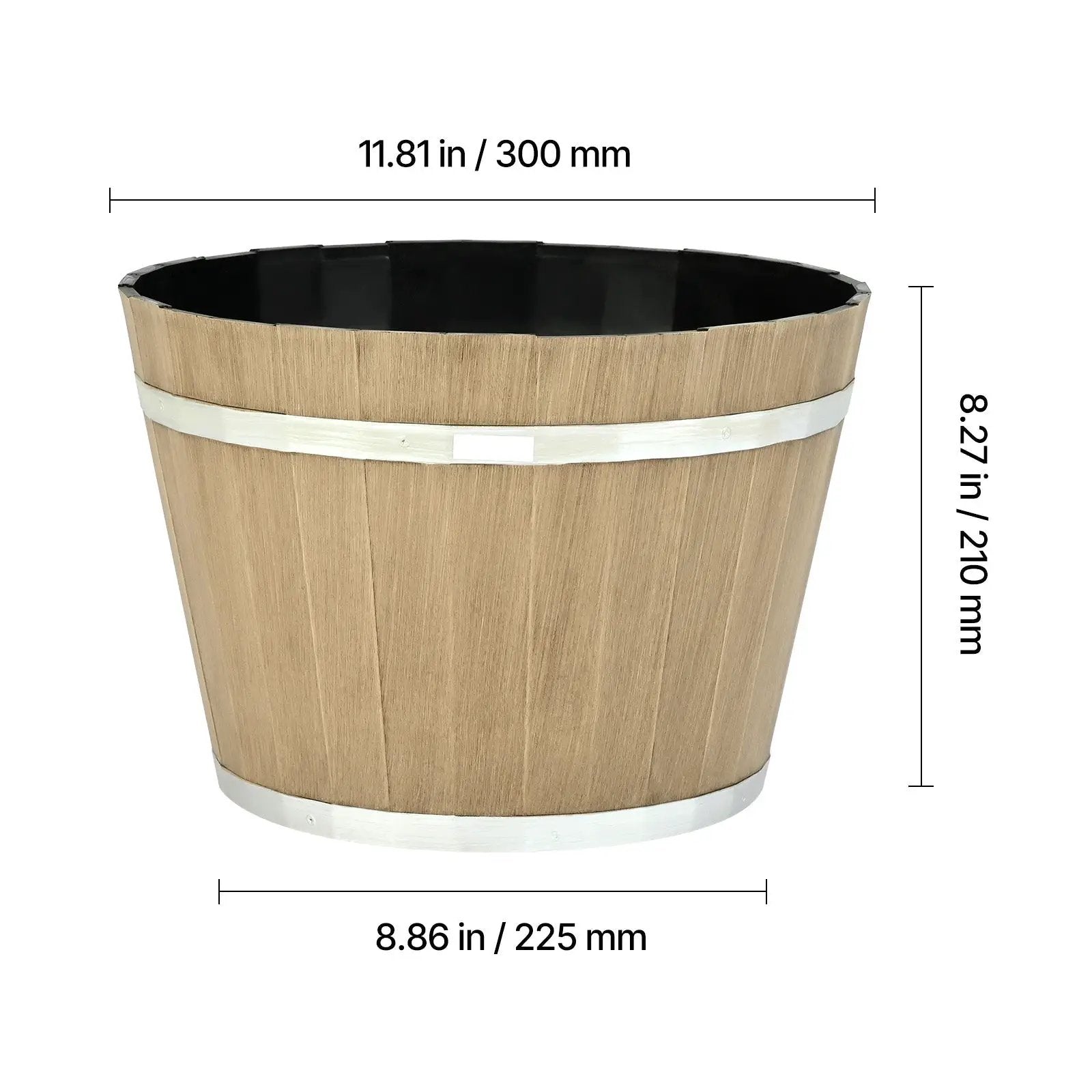 Resin Whiskey Barrel Planter Garden Flower Plant Pot by HouseOfZazla