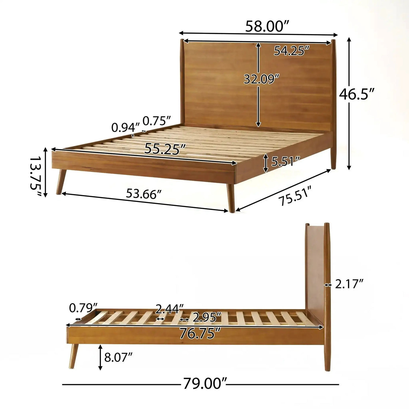 Okioki Mid-Century Wood Bed by HouseOfZazla