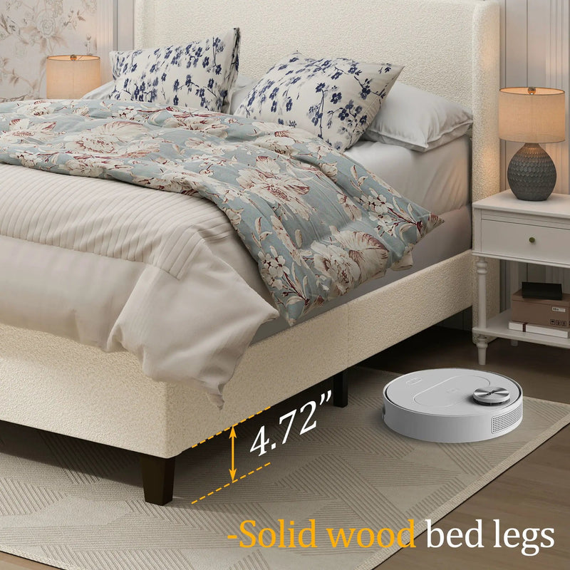 Platform Bed Frame With Tall Headboard And High Footboard by HouseOfZazla