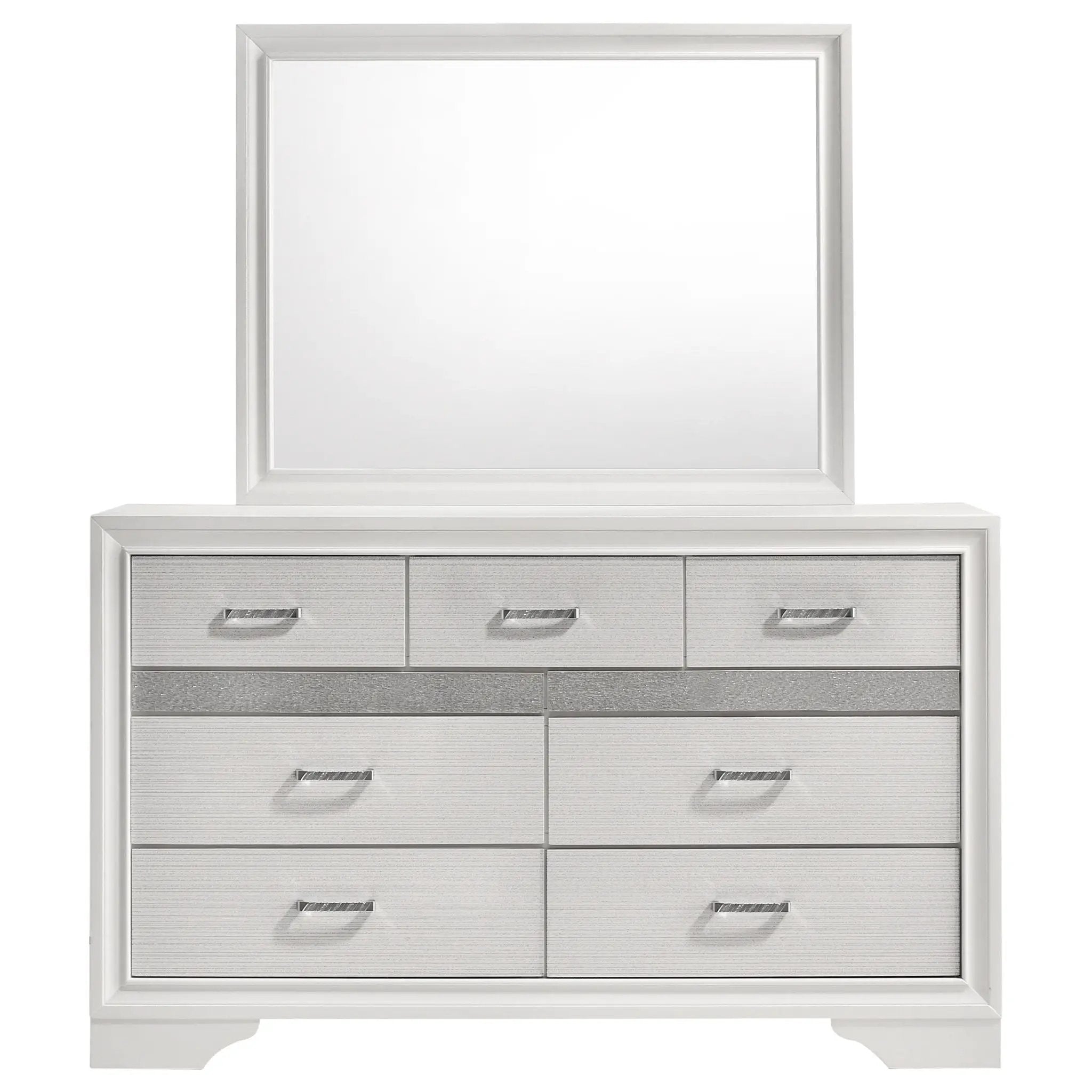 Miranda 7-drawer Dresser with Mirror White by Unique Piece Furniture