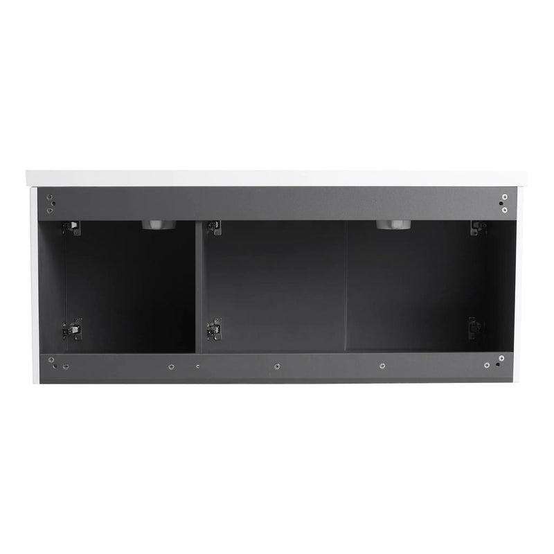 Contemporary Wall Mounted Bathroom Vanity With Resin Double Sink