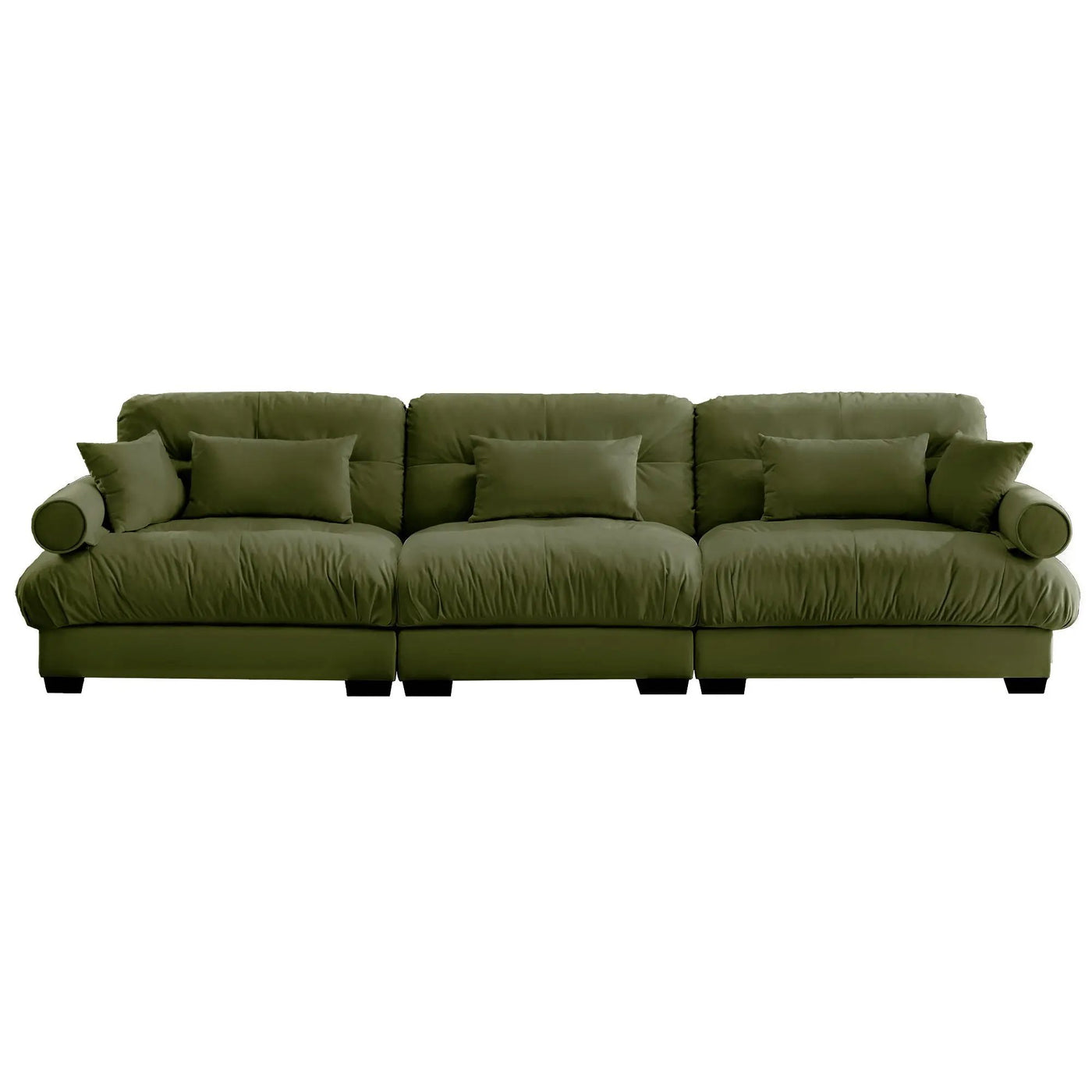 Modern Sofa With Bolstered Armrests And Pillows by HouseOfZazla