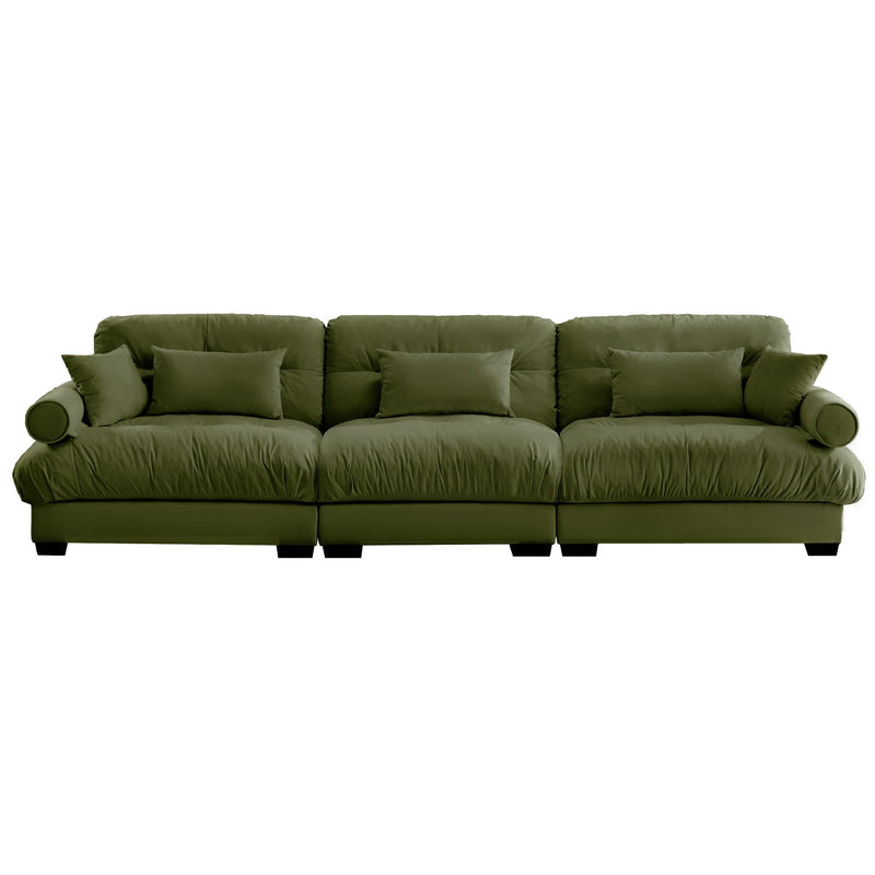 Modern Sofa With Bolstered Armrests And Pillows by Unique Piece Furniture