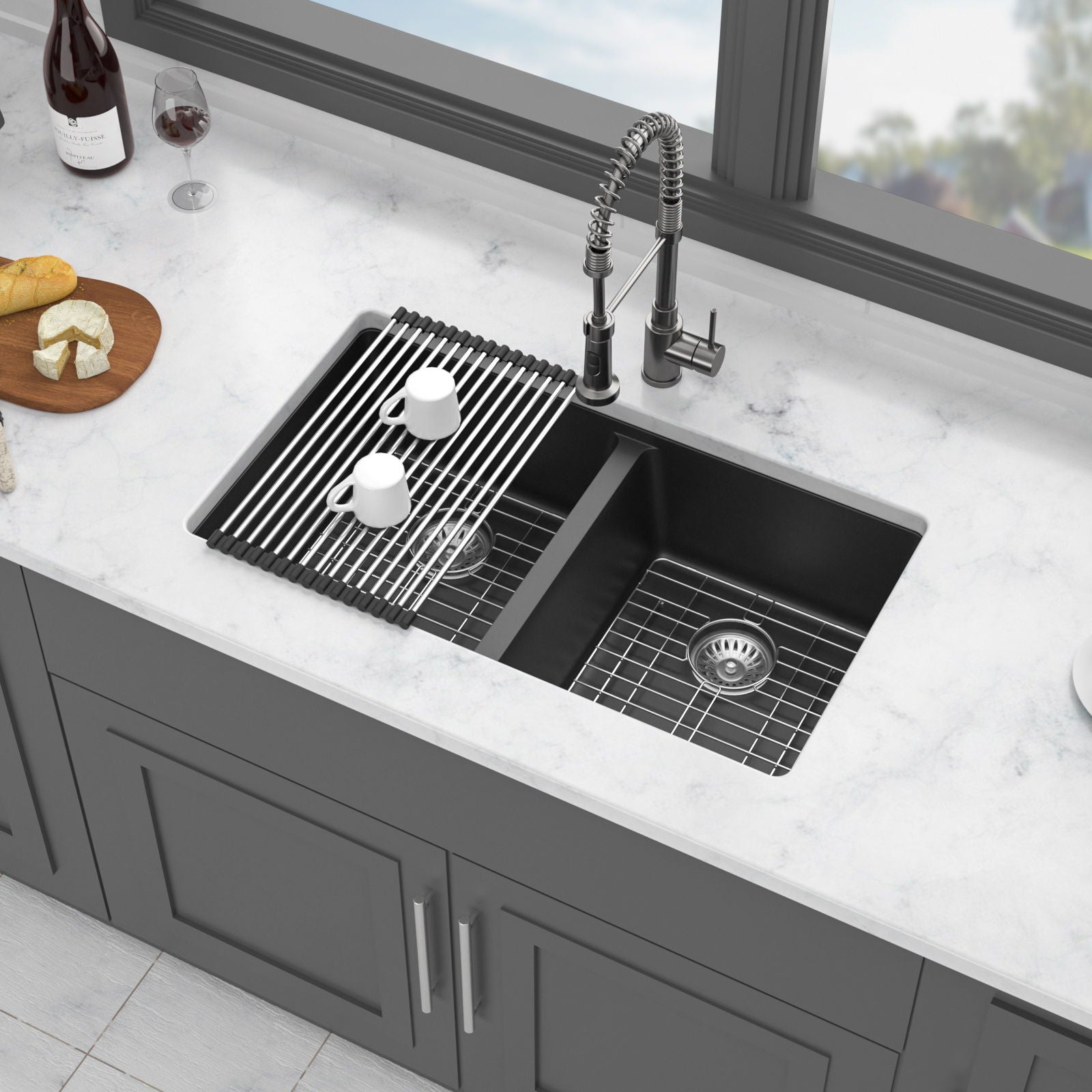 Granite Composite Double Bowl Undermount Kitchen Sink by HouseOfZazla