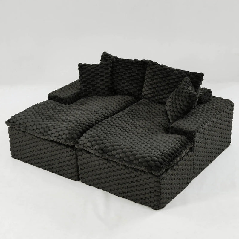 Double Chaise Lounge With Full Compressed Sponge by Unique Piece Furniture