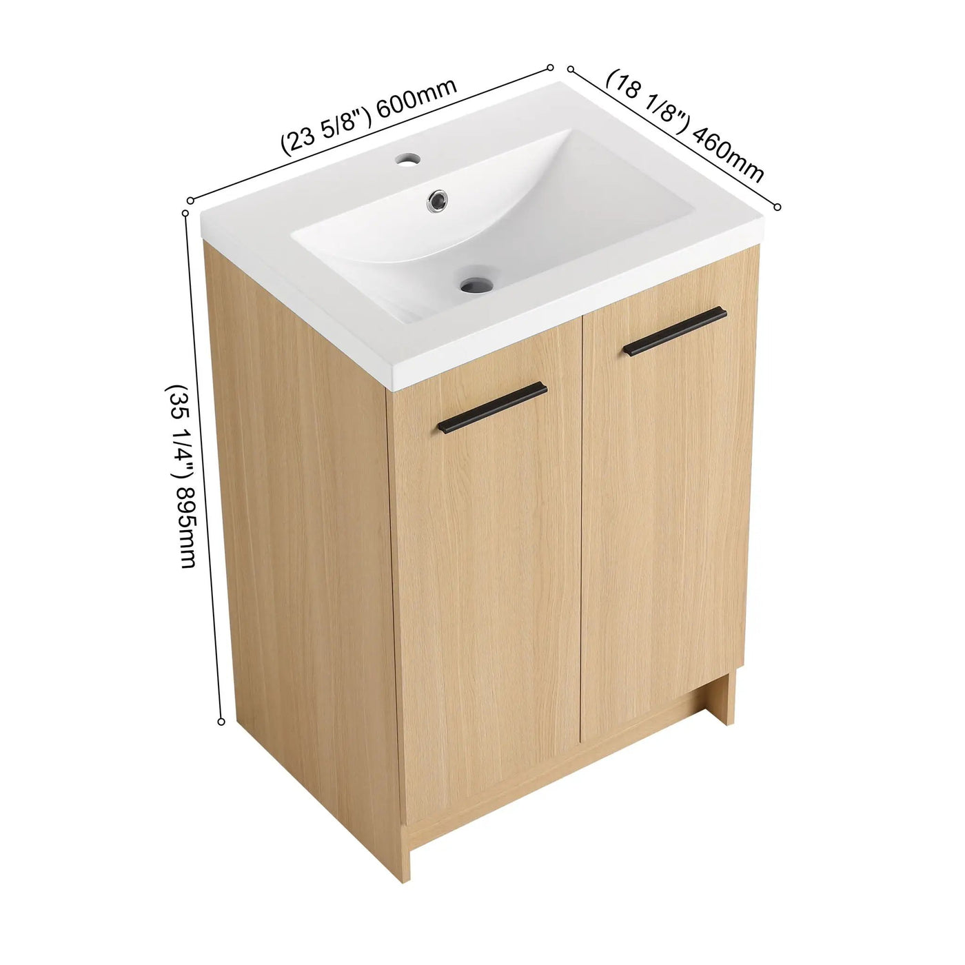 Floating Bathroom Vanity With Sink, Wall Mounted Double Door Storage by Unique Piece Furniture