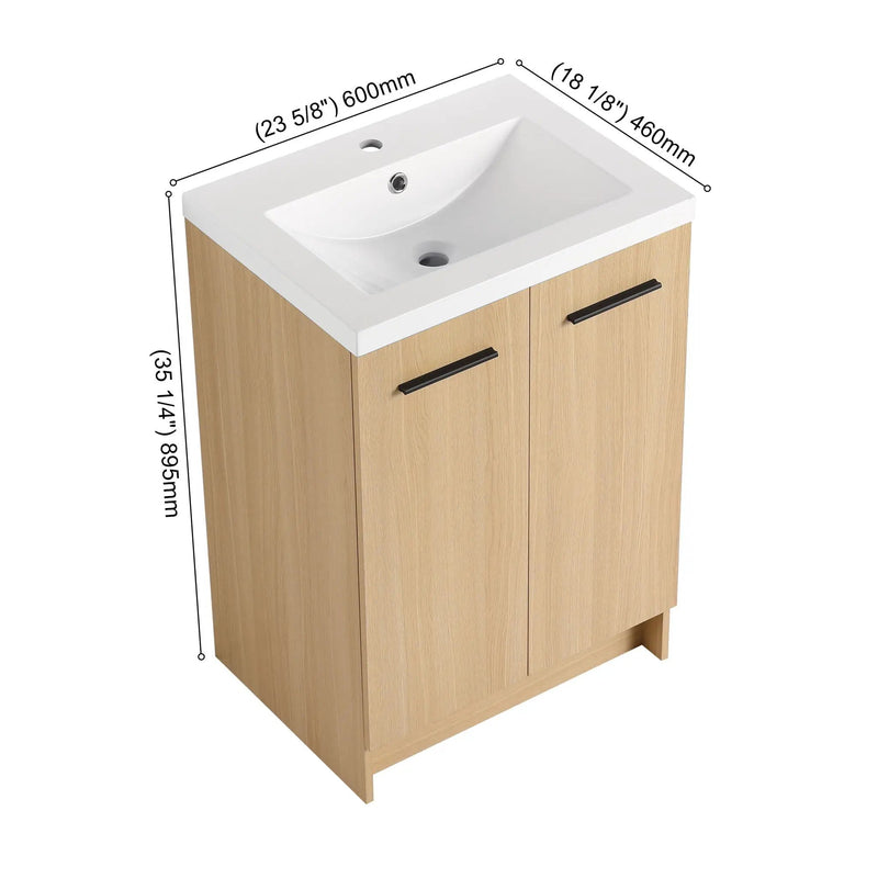 Floating Bathroom Vanity With Sink, Wall Mounted Double Door Storage by Unique Piece Furniture