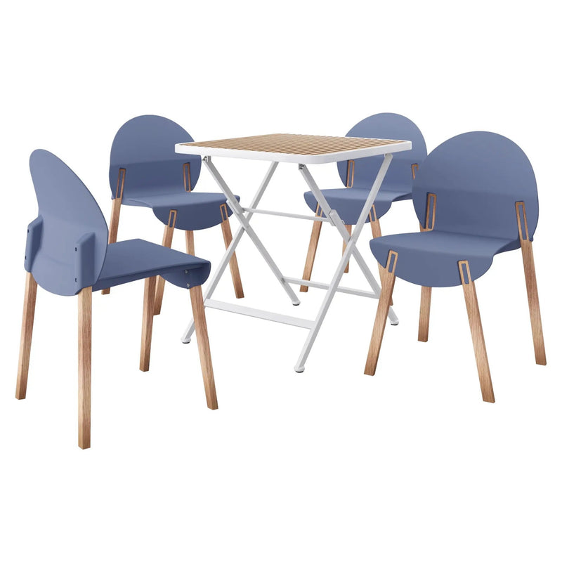 4 Piece Set Of Single Chairs With A Folding Square Table by Unique Piece Furniture