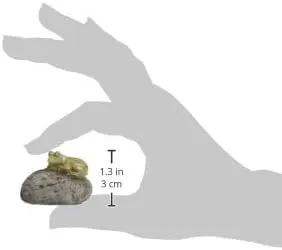 Top Collection Miniature Fairy Garden and Terrarium Statue, Sleeping Cute Frog on Stone by GreenHaven Gardens