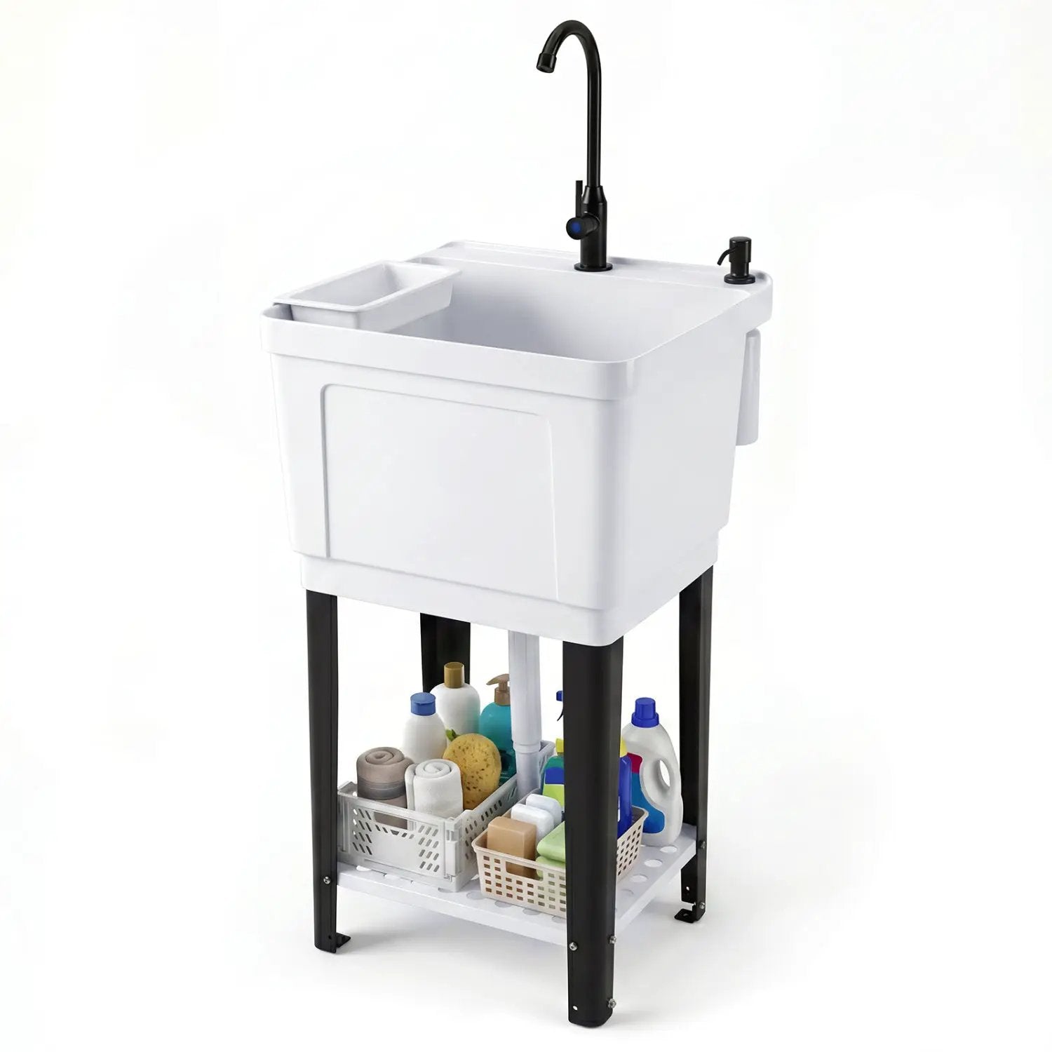 14.5 Gal Utility Sink with Rotating Faucet & Adjustable Legs by DirectDeals