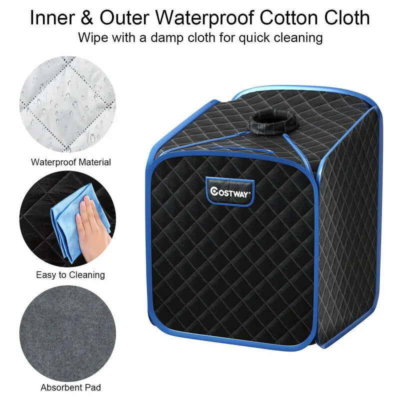 2L Portable Folding Steam Sauna Spa-Black by DirectDeals