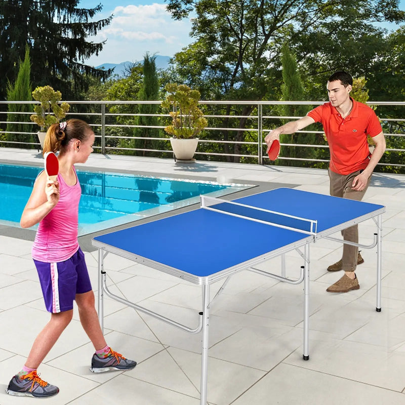 60 Inch Portable Tennis Ping Pong Folding Table with Accessories by DirectDeals