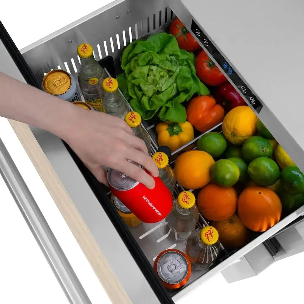 ZLINE 24" Touchstone 168 Can Outdoor-Rated Dual Refrigerator Drawer, Panel Ready, RDSPO-24 by Farmhouse Kitchen and Bath