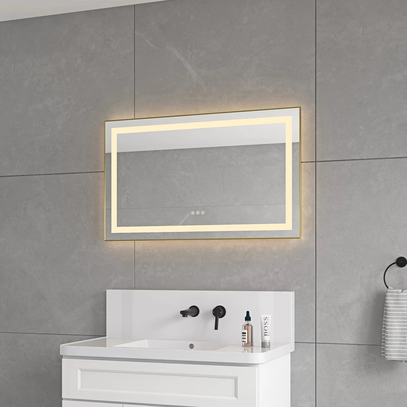 40 x 24 Inch LED Bathroom Mirror With Front And Backlight by HouseOfZazla