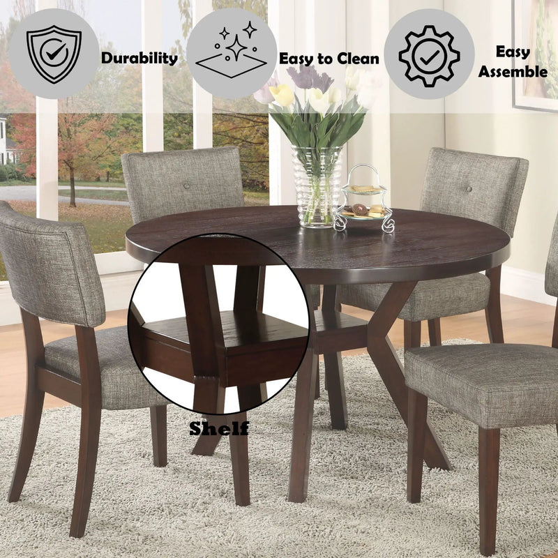 Drake - 5 Pieces Dining Room Set - Espresso / Gray by Unique Piece Furniture