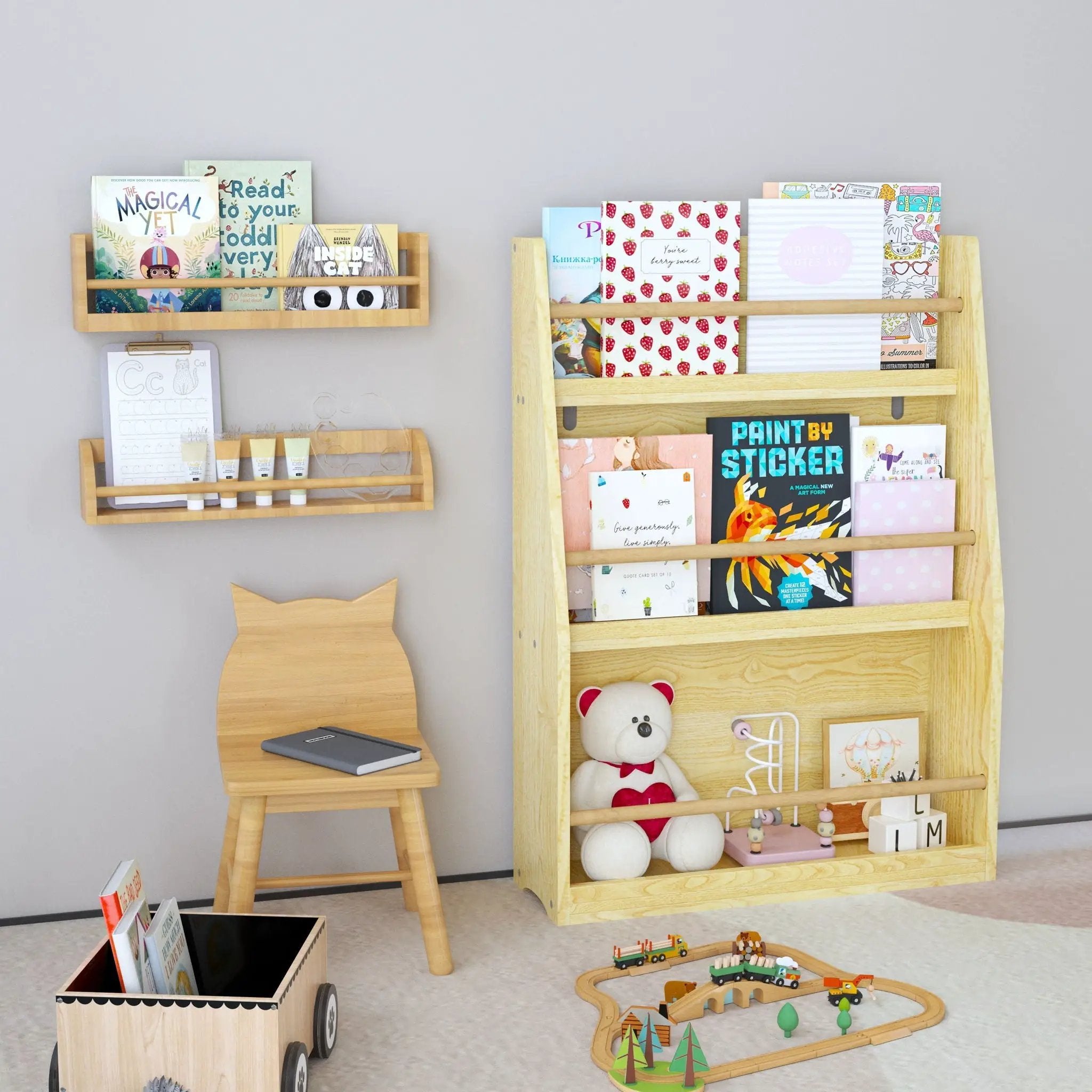 3 Tier Book Shelf, Compact Storage For Bedrooms by Unique Piece Furniture